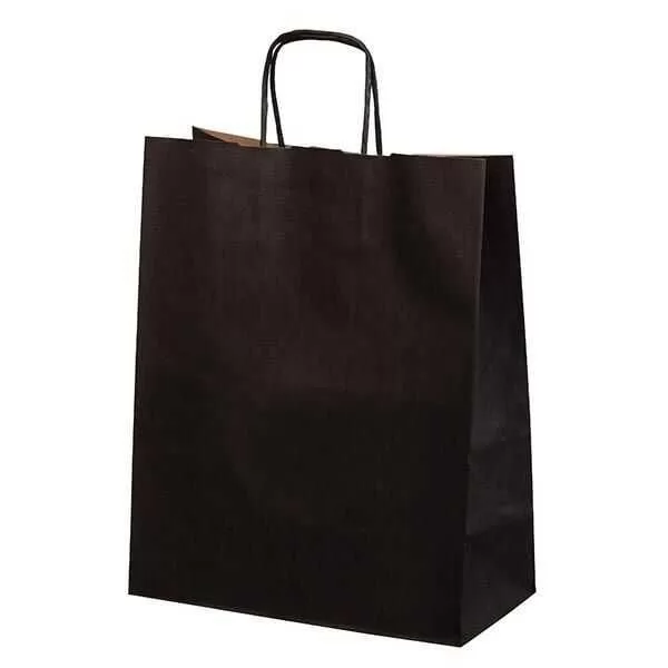 Siyah Kraft Çanta Orta Boy 25x12x31 cm