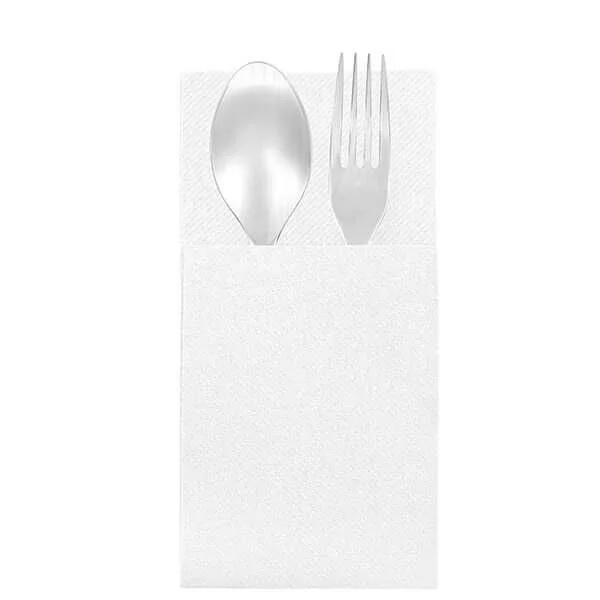 Garson Katlama Cepli Beyaz Airlaid Peçete 33x40cm