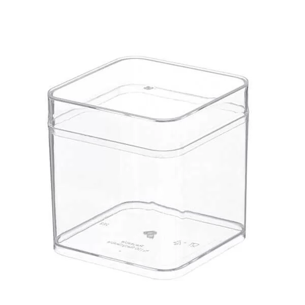 Kapaklı Plastik Kare Tatlı Kabı 250 cc