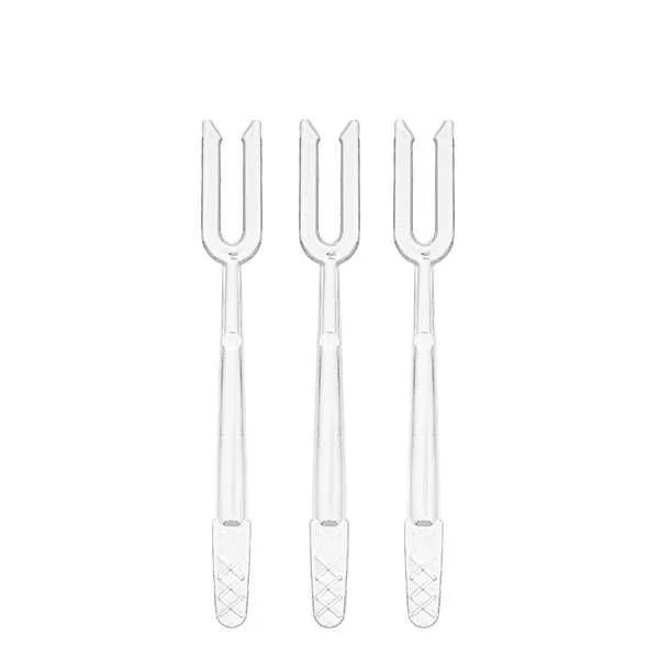 Plastik Cips Çatalı 8 cm Şeffaf