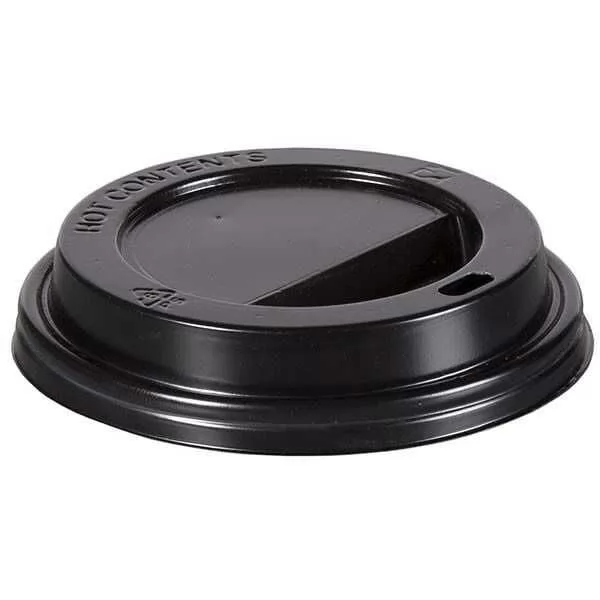 14-16 oz Plastik Sıcak içecek Kapağı Siyah