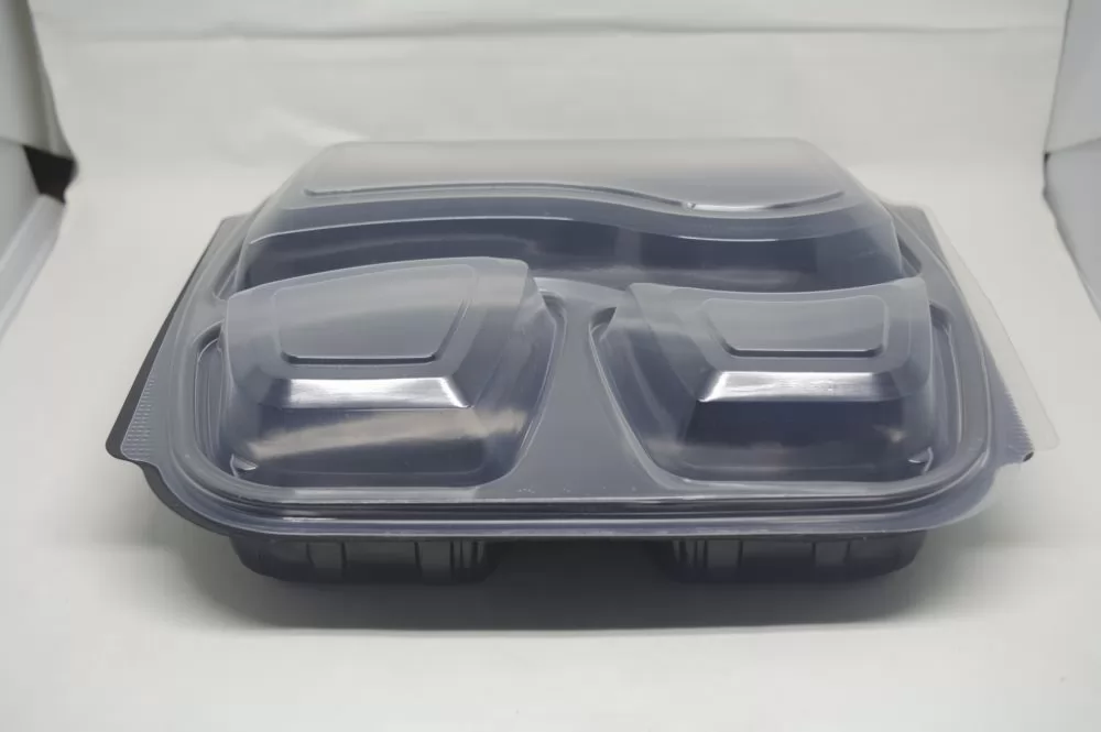 3 Bölmeli Kapaklı Gıda Kabı (Sıcağa Dayanıklı)