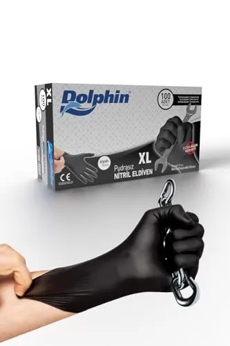 Dolphin Dolphın Siyah Nitril Eldiven Pudrasız Ekstra Kalın (xl)