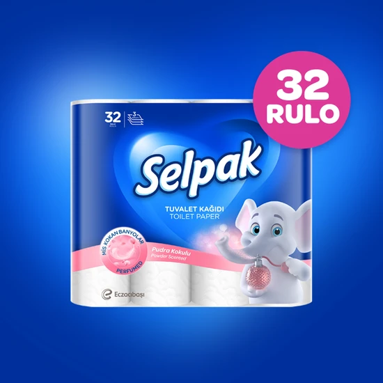 Selpak Tuvalet Kağıdı 32'li 3 Katlı Pudra Kokulu