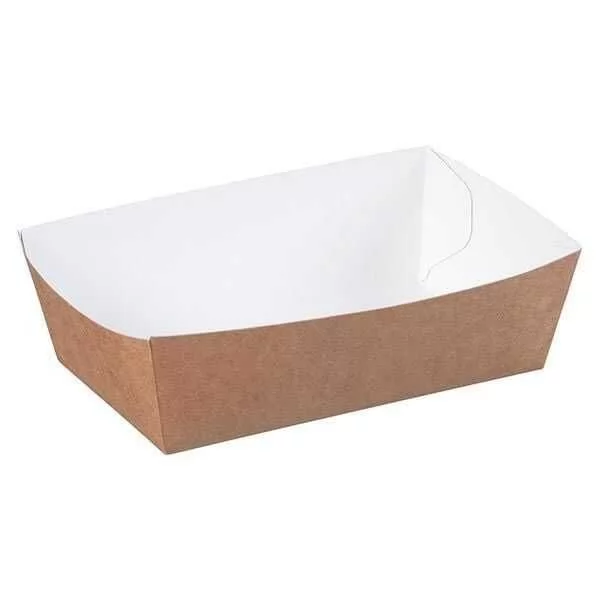 Ekonomik Kraft Karton Kayık Tabak Orta 15x9,5 cm