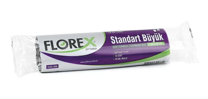 Florex Standart Büyük Boy Siyah Çöp Torbası 65x80 cm