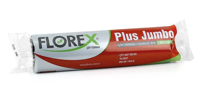 Florex Jumbo Boy Siyah Çöp Torbası 80x110 cm - 800 gr