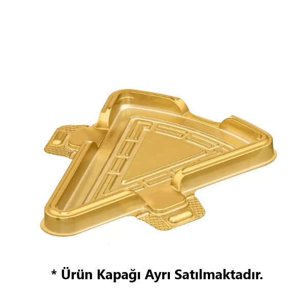 Özge Plastik Dilim Pasta Kabı Altın Taban