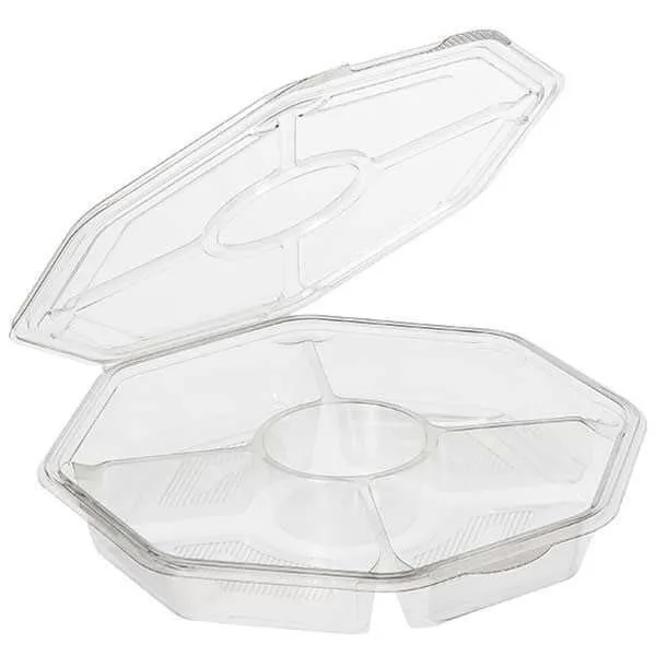 Sekizgen 5 bölmeli Kendinden Kapaklı Kap