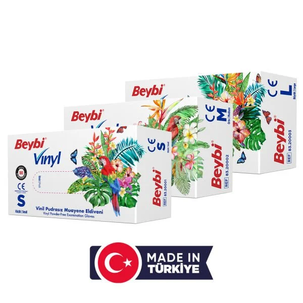 Vinil Pudrasız Muayene Eldiven MDR 100'lük (S,M,L)